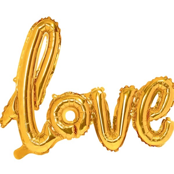 Balónek fóliový LOVE zlatý 73 x 59 cm