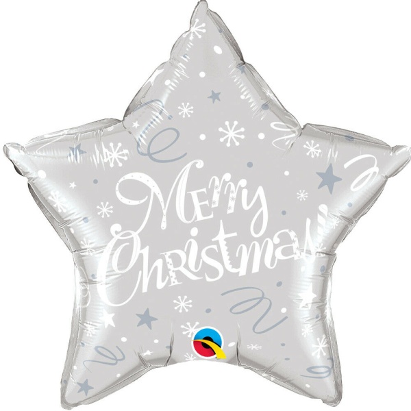 Balónek fóliový Merry Christmas stříbrný 51 cm