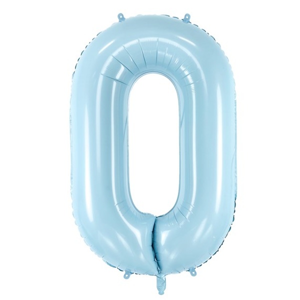 Balónek fóliový číslo 0 světle modré 86 cm