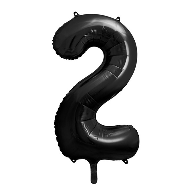 Balónek fóliový číslo 2 černé 86 cm