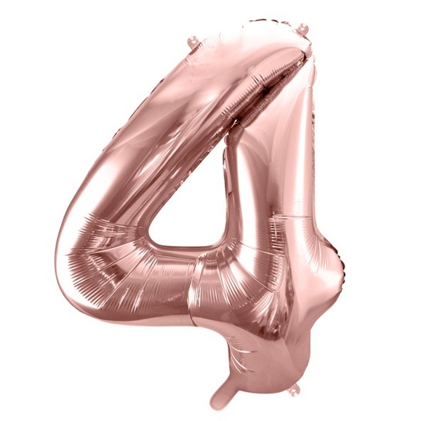 Balónek fóliový číslo 4 růžové zlato 86 cm