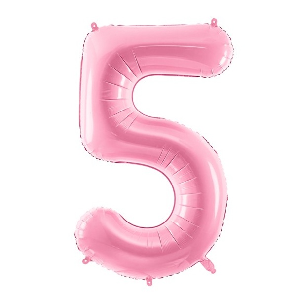 Balónek fóliový číslo 5 růžové 86 cm