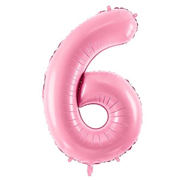 Balónek fóliový číslo 6 růžové 86 cm