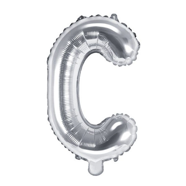 Balónek fóliový mini písmeno C stříbrné 35 cm