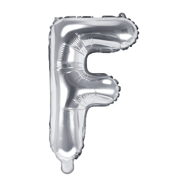 Balónek fóliový mini písmeno F stříbrné 35 cm