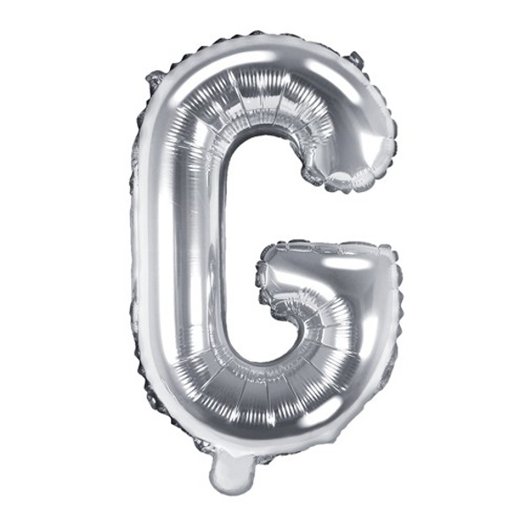 Balónek fóliový mini písmeno G stříbrné 35 cm