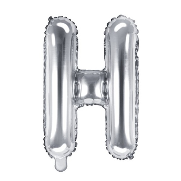 Balónek fóliový mini písmeno H stříbrné 35 cm