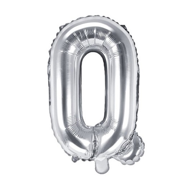 Balónek fóliový mini písmeno Q stříbrné 35 cm