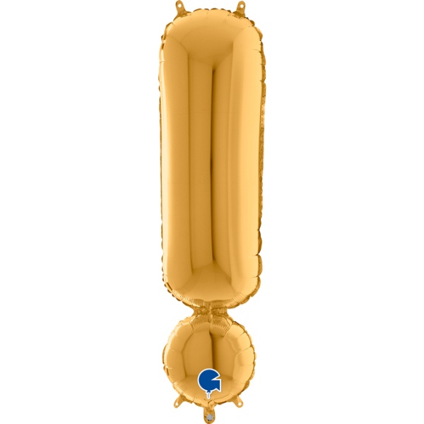 Balónek fóliový zlatý vykřičník 102 cm