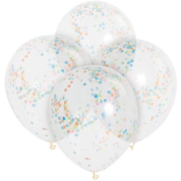 Balónky s barevnými konfetami 6 ks