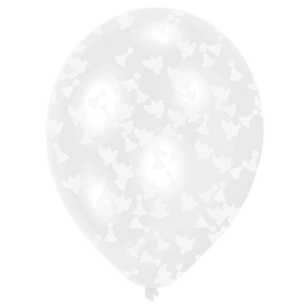 Balónky latexové transparentní s konfetami holubic 27
