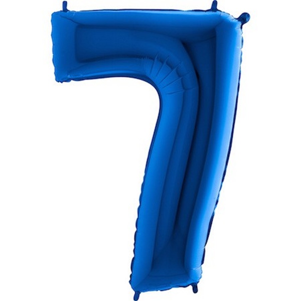 Balónek fóliový číslo 7 modrý 102 cm