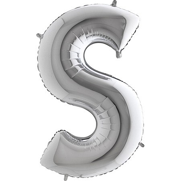 Balónek stříbrný písmeno S 102 cm