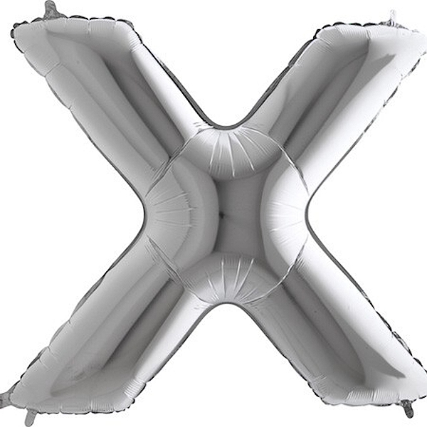 Balónek stříbrný písmeno X 102 cm