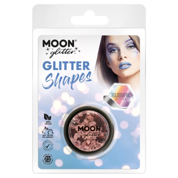 TŘPYTKY Glitter Shapes holografické Rose Gold