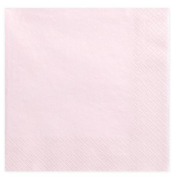 UBROUSKY jednobarevné pudrově růžové - 33x33cm 20ks