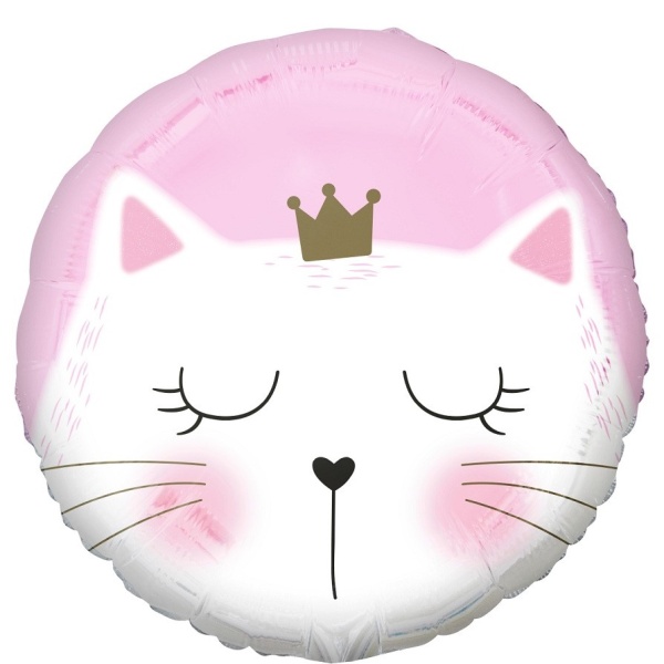 Balónek fóliový Kočička růžový 45 cm
