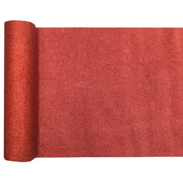 ŠERPA stolová s glitry červená 28 cm 1 ks