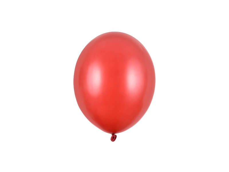 Balónky metalické makově červené 12cm 100ks