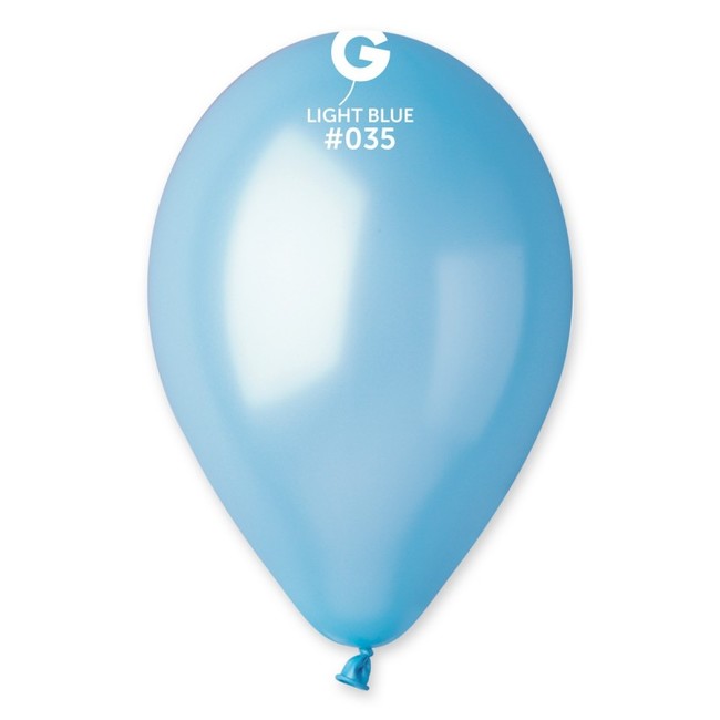 Balónky metalické světle modré 30cm 50ks