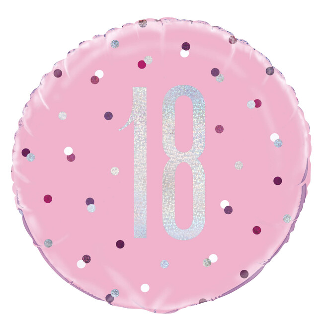 Fóliový balónek 18 Birthday růžový 45cm