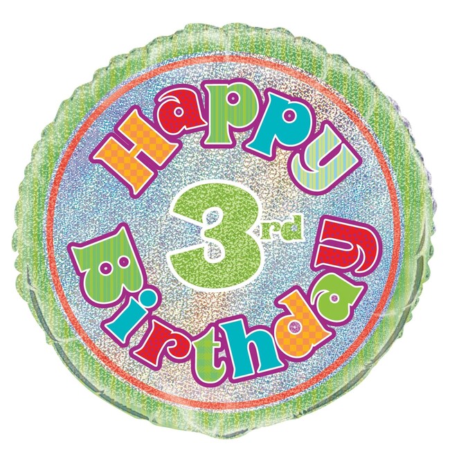Fóliový balónek 3 Happy Birthday 45cm