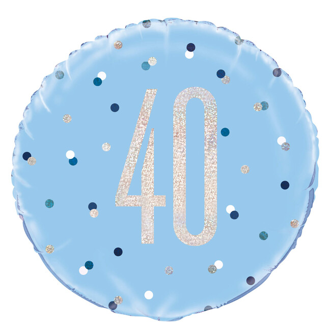 Fóliový balónek 40 Birthday modrý 45cm