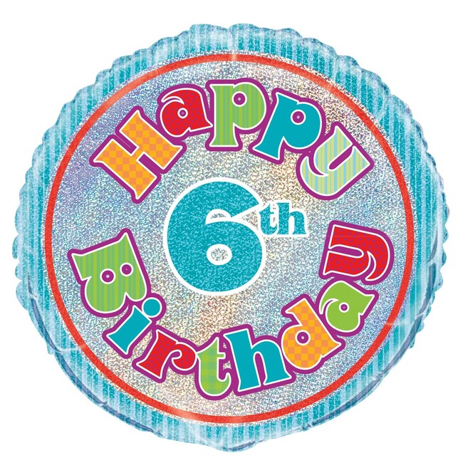 Fóliový balónek 6 Happy Birthday 45cm