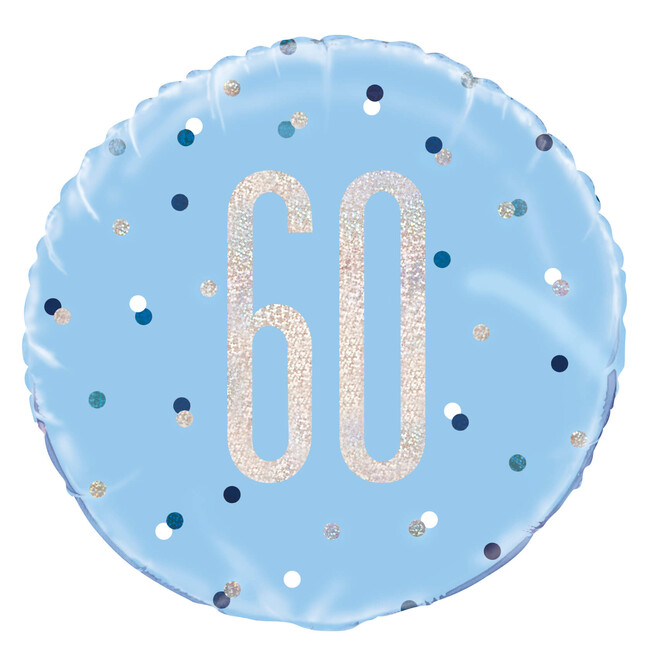 Fóliový balónek 60 Birthday modrý 45cm