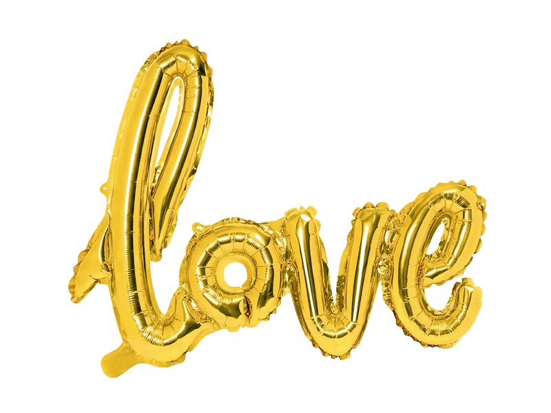 Balónkový banner Love zlatý 73x59cm