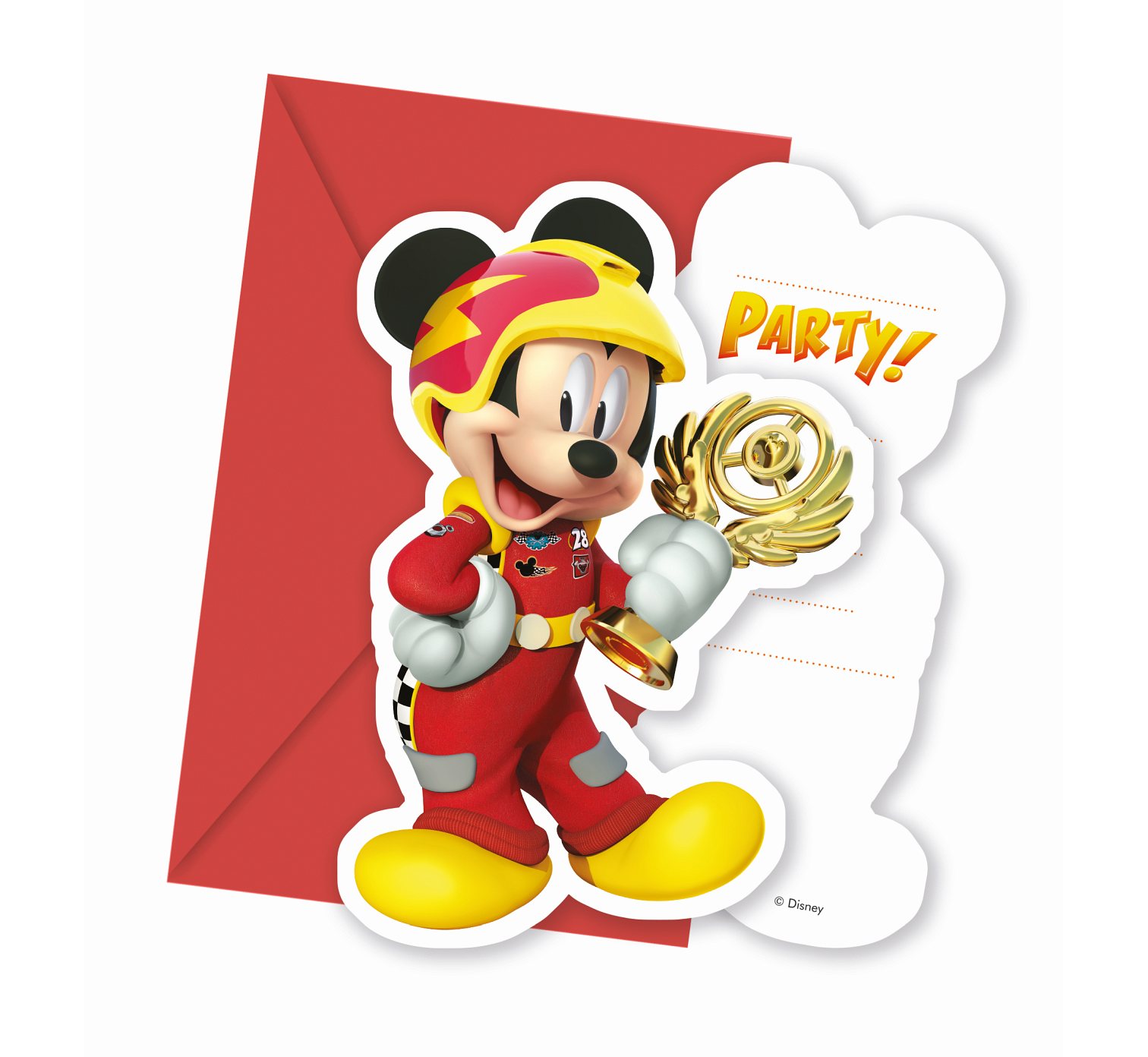 Pozvánky Mickey a závodníci 6ks