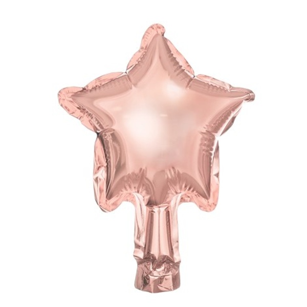 Balónky dekorační z folie Hvězdička Rose Gold 12 cm 25 ks