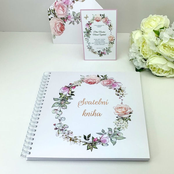 Kniha hostů svatební – květiny – 300×300 mm