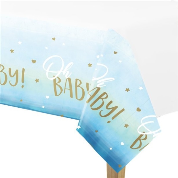 Baby Shower - Ubrus Hello world modrý omyvatelný 137 x 259 cm