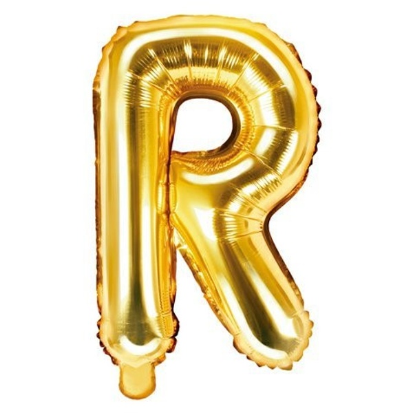 Balónek fóliový písmeno R zlaté 35 cm