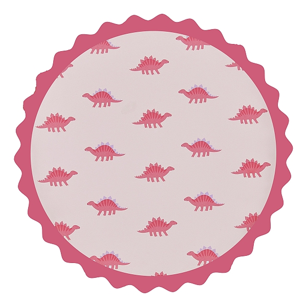 Girl Dino party -Talířky růžové 25 cm 8 ks