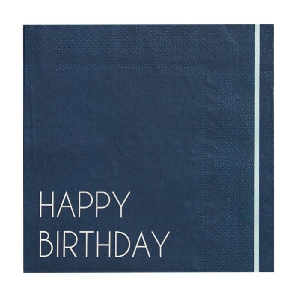 Happy Birthday Navy - Ubrousky papírové 16 ks