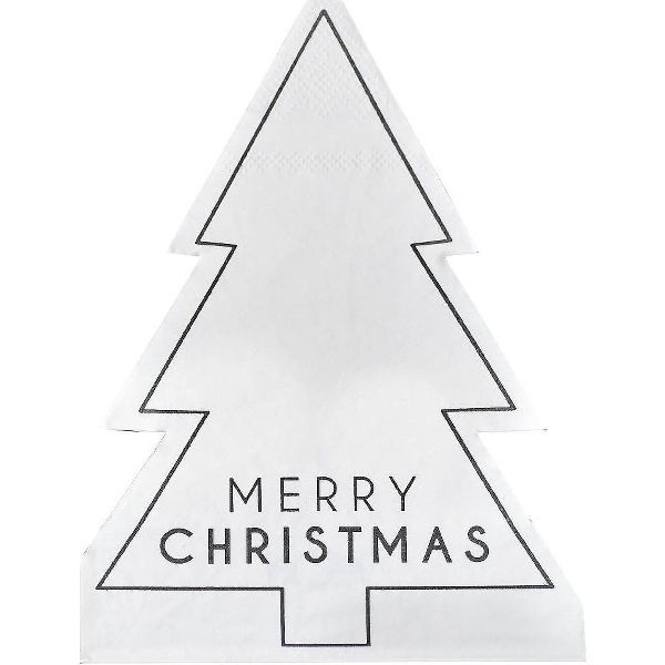 Vánoční ubrousky ve tvaru strromečku Merry Christmas 16