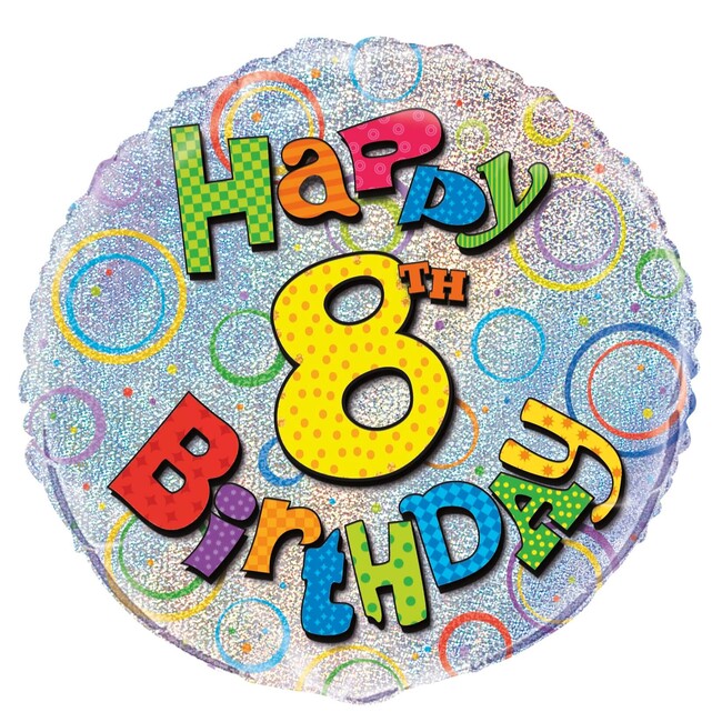 Fóliový balónek 8 Happy Birthday 45cm