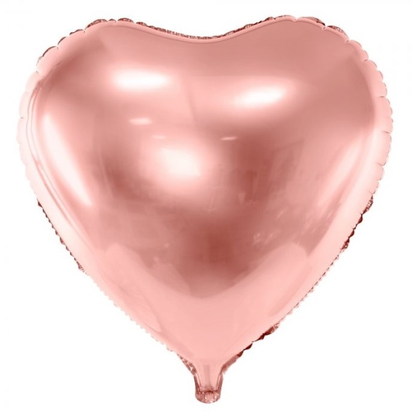 Balónek fóliový Srdce růžové zlato 61 cm 1 ks