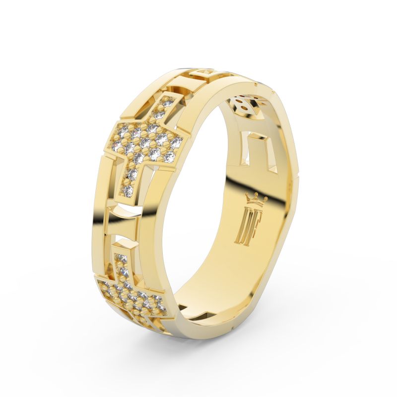 Dámský snubní prsten DF 3042 ze žlutého zlata