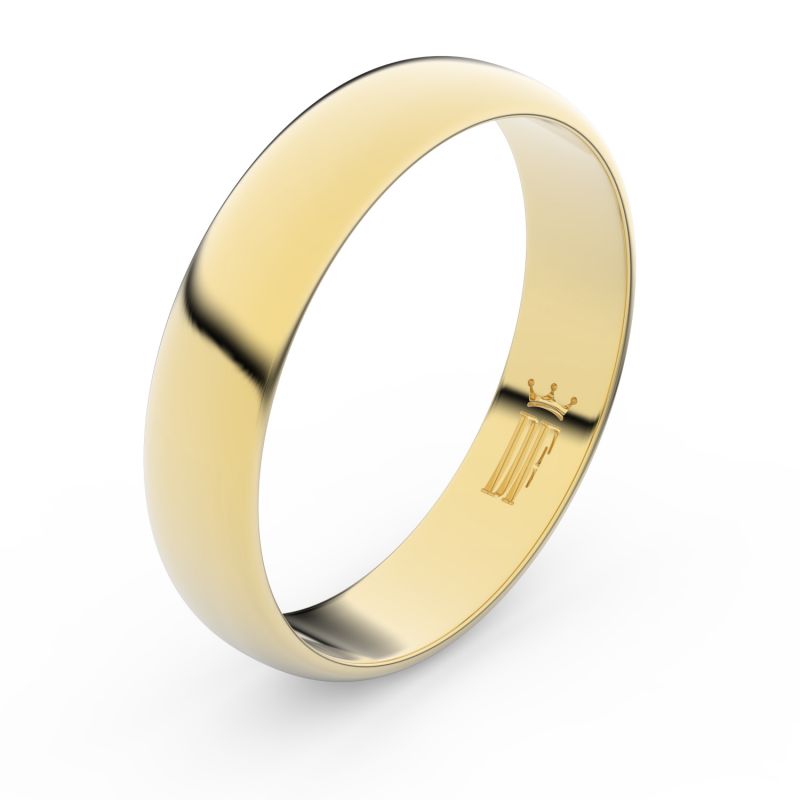 Prsten žluté zlato 585/1000 bez kamene povrch brus 46 Danfil