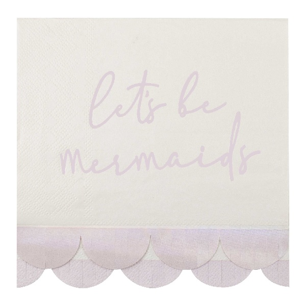 Mermaid party - Ubrousky papírové Iridescent 16 x 16
