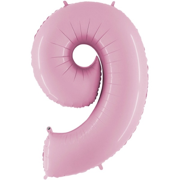 Balónek fóliový číslo 9 pastelově růžové 66 cm