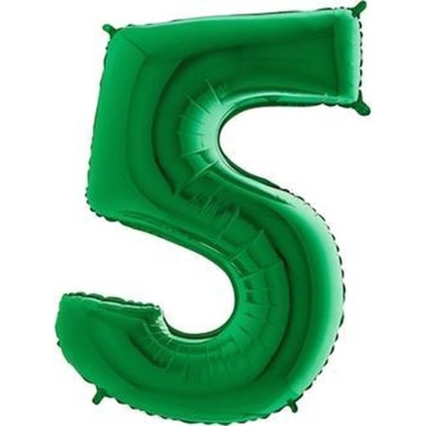 Balónek fóliový číslice zelená 5 1 ks