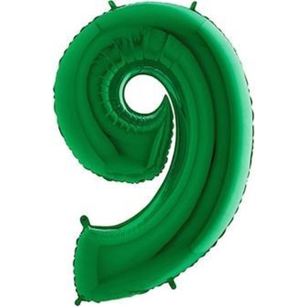 Balónek fóliový číslice zelená 9 1 ks