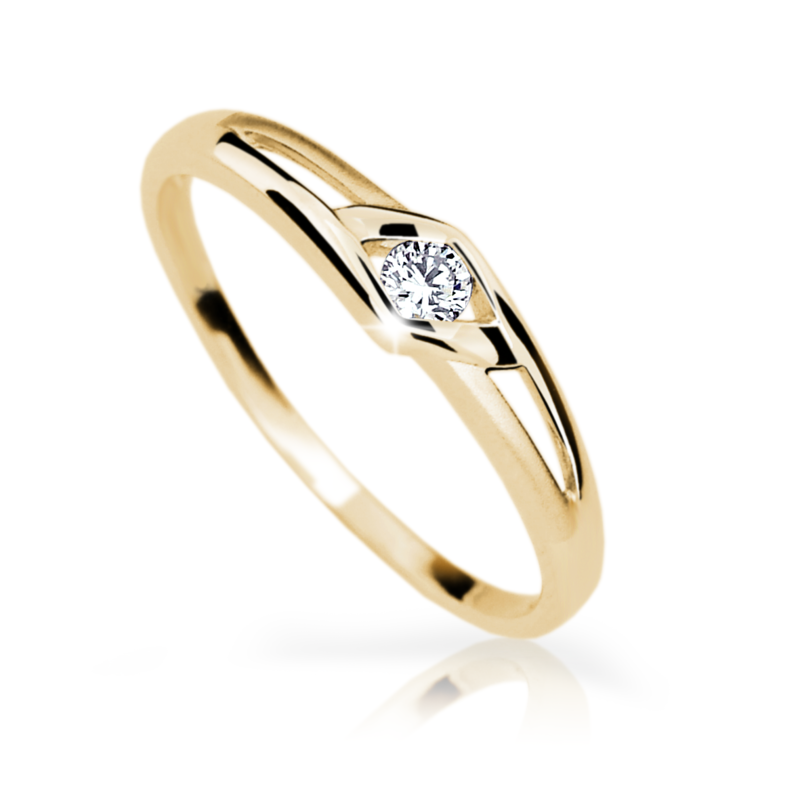 Zlatý dámský prsten DF 1633 ze žlutého zlata