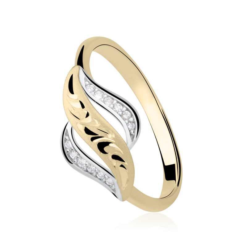 Zlatý dámský prsten DF 2982 ze žlutého zlata