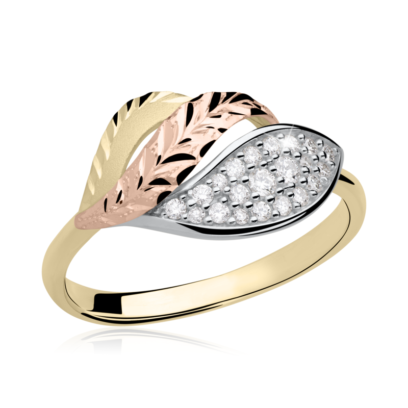 Zlatý dámský prsten DF 3108 ze žlutého zlata