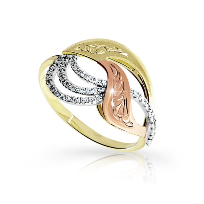 Zlatý dámský prsten DF 3112 ze žlutého zlata